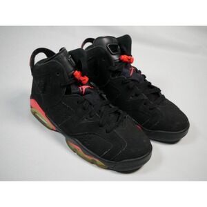 Air Jordan 6 Retro Infrared Black Sneakers 384665-023 Boys 5Y